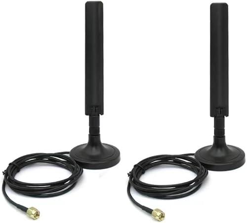 10dbi 2X High Gain Dual Band MIMO Wi-Fi 6E Omni Directional 802.11ax RP-SMA Male Antenna with Strong Magnetic Base for PC Desktop Computer PCI PCIe WiFi Card Wireless WiFi 6E Network Router
