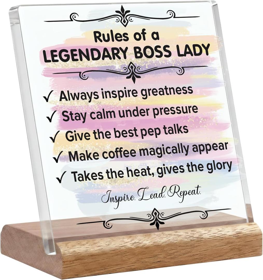 Boss Gifts for Women - Boss Lady Gifts for Women, Bosses Day Leader, Leadership Plaque with Base