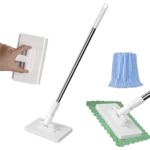 Snap Grip Mini Mop,Cloth Changing Mini Mop,NoTouch Lnstant Lnstallation Removal Wipes,Compatible with Swiffer Pads,360 Degree Rotating for Whole House Cleaning Essentials(50 inches+Cloth *10).