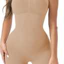 Ellareese Strapless Shapewear Bodysuit Butt Lifter Body Shaper for Women Under Dress Tummy Control full Body Shapewear (Beige, L)
