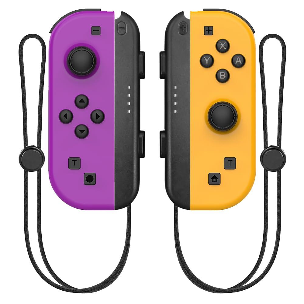 Hopevry Joy-Con (L/R) Compatible with Nintendo Switch Controller | Wireless Controller For Nintendo Switch OLED | Support Double Vibration,Motion Sensing,Wake-up,Screenshot (Purple & Orange)