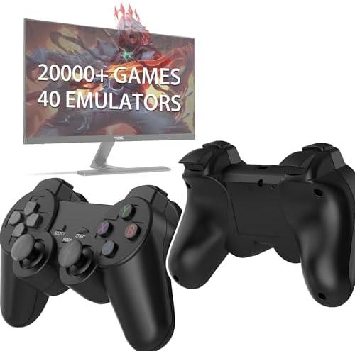 20000+ Games Retro Wireless Game Stick - Retro Game Console with 40 Emulators , 4K HD Output System, Plug and Play Video Game Consoles with 64GB TF Card, 2.4G Wireless Controllers