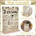 Yoyuspy 70th Birthday Decorations for Women Men, Vintage Double-Sided Printing Back in 1956 Acrylic Poster Sign with Stand Gifts, Cheer to 70 Years Party over the Hill Table Decor Supplies