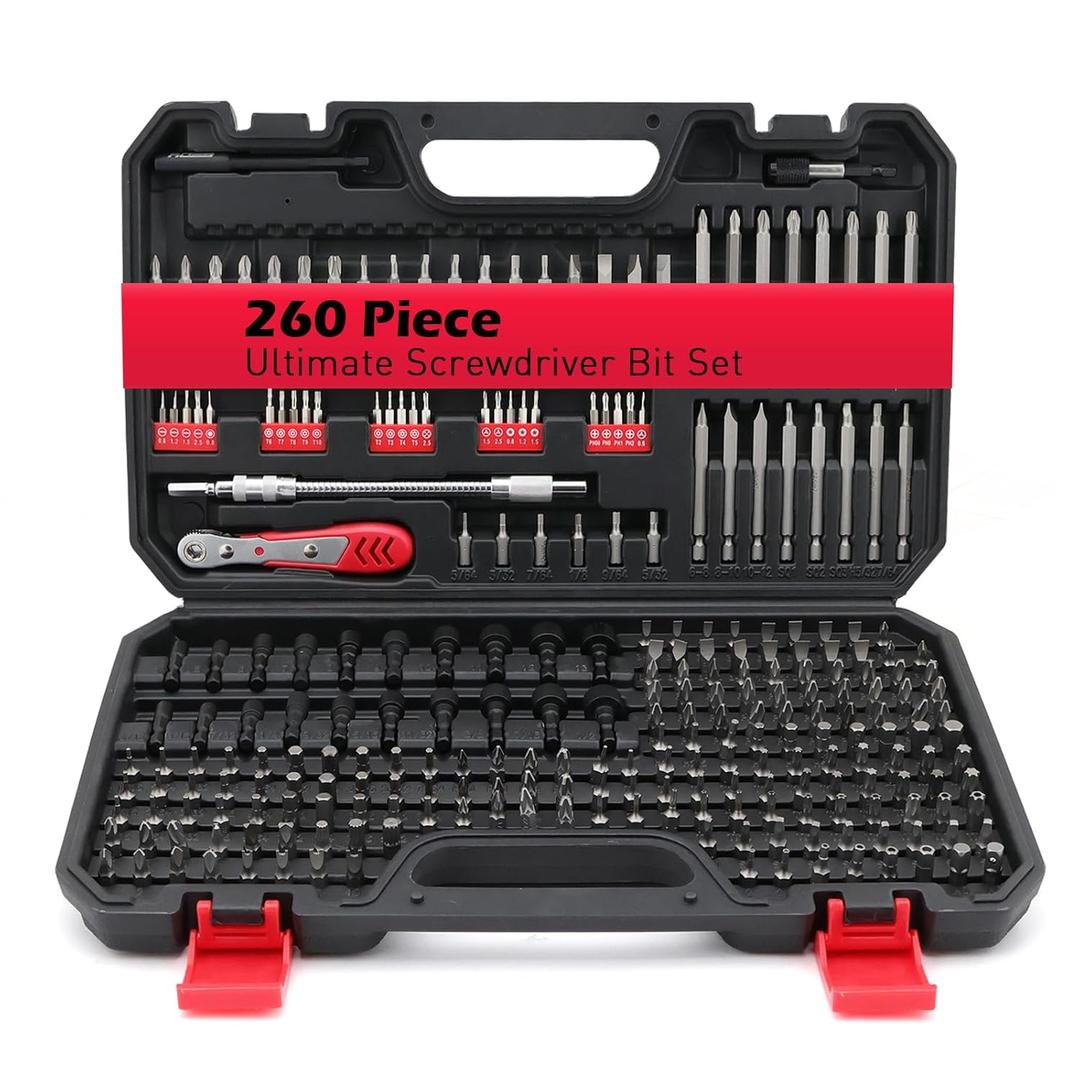260-Piece Ultimate Precision Screwdriver Bit Set, Premium Security Bit Set Includes Magnetic Security Bits, Nut Driver, Ratchet Wrench and Bits Holder
