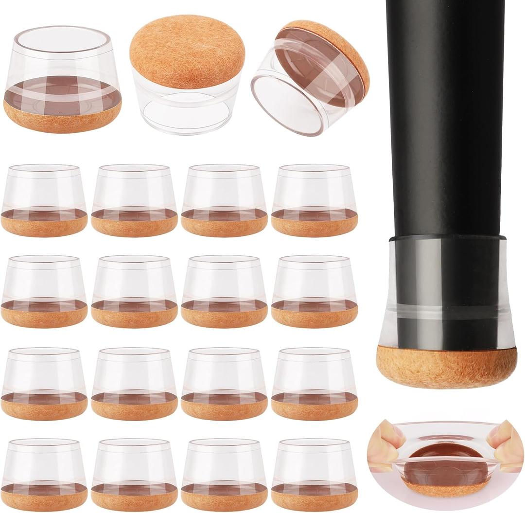 16 Pcs New Chair Leg Floor Protectors, Silicone Chair Leg Protectors for Hardwood Floors, Floor Protectors for Chairs, Chair Leg Caps Protect Wooden Floors from Scratching, Won't Tear