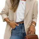 PRETTYGARDEN 2026 Blazers for Women Business Casual Long Sleeve Lapel Open Front Suit Jacket Work Blazer with Pockets (Small, Beige Apricot)