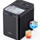 Ice Makers Countertop, 26.5Lbs/24H Ice Machine with 2 Sizes Bullet Ice, 9 Ice Cubes Release in 6 Mins, Self-Cleaning Portable Ice Maker with Ice Scoop and Basket for Home Kitchen Office Bar RV