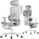 HLDIRECT Ergonomic Office Chair with Footrest, 135° Recline&Lumbar Support, 28.3*28.3*48.8in