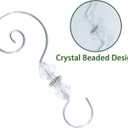 30PCS Christmas Ornament Hooks Hanger, Beaded Hooks for Christmas Decorative Hanging Tree Wall Party Home Accessories (Silver)