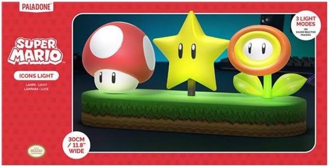 Super Mario Paladone Icon Light - Officially Licensed Mario Brothers Free Standing Desk Light, Gaming Room Decor and Merchandise for Boys and Girls, Nightlight Gift Accessory for Bedroom