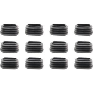 12PCS 0.59x1.28inch Black Oval Plastic Pipe Insert Chair Leg Table Leg Casing End Cap Furniture Leg Cap Tube Insert Suitable for Desk Filing Cabinet Furniture