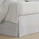 Luxury Hotel Tailored Bed Skirt, Box Pleats, 14 Inch Drop, Full, White
