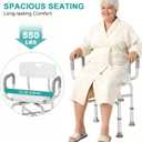 PETKABOO Swivel Shower Chair with Armrests and Back, 550 lbs Heavy-Duty Shower Seat for Showers and Bathtubs, 5- Height-Adjustable Adult Shower Chair, Elderly Bathtub Chair