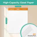 40Sheets/Pad Sticky Easel Pad, 25 x 30 Inches Chart Paper, 2 Pads Anchor Chart Paper for Teachers, Classrooms, Students, and Office Use, Large Sticky Notes for Wall, Whiteboards, Cabinets
