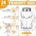 Mumufy 24 Pcs Bear Plastic Jar Empty Bear Shaped Bottle Large Capacity Candy Milk Tea Drinks Container for Making Candy Gifts DIY Decoration(17 oz)