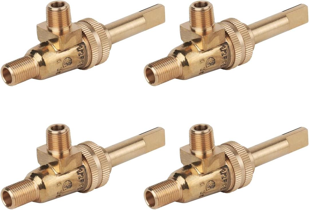 4418500200 GAS BURNER Valve 1/8" Mpt X 3/8-27 Replacement for Jade Range Generic - Valve, Stove Horiz Split, 4 Pack