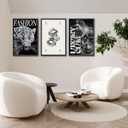 Black and White Trendy Leopard Preppy Wall Art Funky Black Cheetah Picture Wall Decor Luxury Club Fashion Disco Ball Ace of Spades Painting Aesthetic Poster Print Artwork for Living Room Bedroom