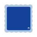 Standard Mahjong Mat | Scalloped Edges & Bright Colors | 31"" x 31"" (Cobalt Center- Light Blue Scallop)