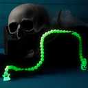2 x Cunno Halloween Glow in The Dark Bead Decoration for Tiered Tray Ghost Pumpkin Plastic Luminous Beads String for Home Mantle Window Wall Hanging Decor Halloween Party Supplies,26.38 inch Long