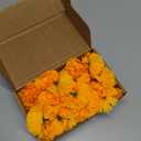 Hananona 50Pcs Artificial Marigold Flower Heads, Silk Marigold Heads Bulk Fake Flowers for Dia De Los Muertos Decor DIY Marigold Garland Day of The Dead Decorations (Orange)