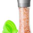 M JINEMEI Salt and Pepper Grinder Tall Size - Black Pepper, Herb Shakers Mill Refillable Manual - Stainless Steel Lid - Adjustable Coarseness - Glass Material- Fits in Home, Kitchen, Barbecue (7.5H-1 Pack)