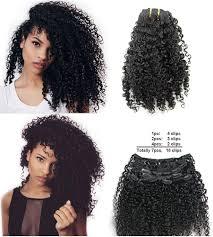 Ms Fenda Brazilian Remy Virgin Hair Kinky Curly 3B 3C Natural Color African American Clip In Hair Extensions 120Gram 7Pcs/Set(16")