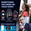 Inspiratek Smartwatch for Men & Women - Multi-Function Health Fitness Watch w/Accurate All- Day Sleep, Step & Heart Rate Monitoring - Waterproof iOS and Android Smart Watch for Women & Men (Black)