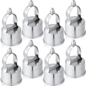 Therwen 8 Pack Chain Link Fence Loop Cap for 2-1/2" (fits 2-3/8" OD) Fence Post, 1-5/8" Rail Tube Eye Top Cap, Aluminum Chain Link Parts, Outdoor Rail Fencing Repair Hardware