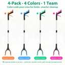 Trash Grabber Tool 4 Pack, 32 Inch Heavy Duty Litter Picker Upper with 360 Degree Rotating Jaw and Magnetic Tip, Color-Coded Set for Outdoor Cleanup Events, Volunteer Groups and Property Maintenance