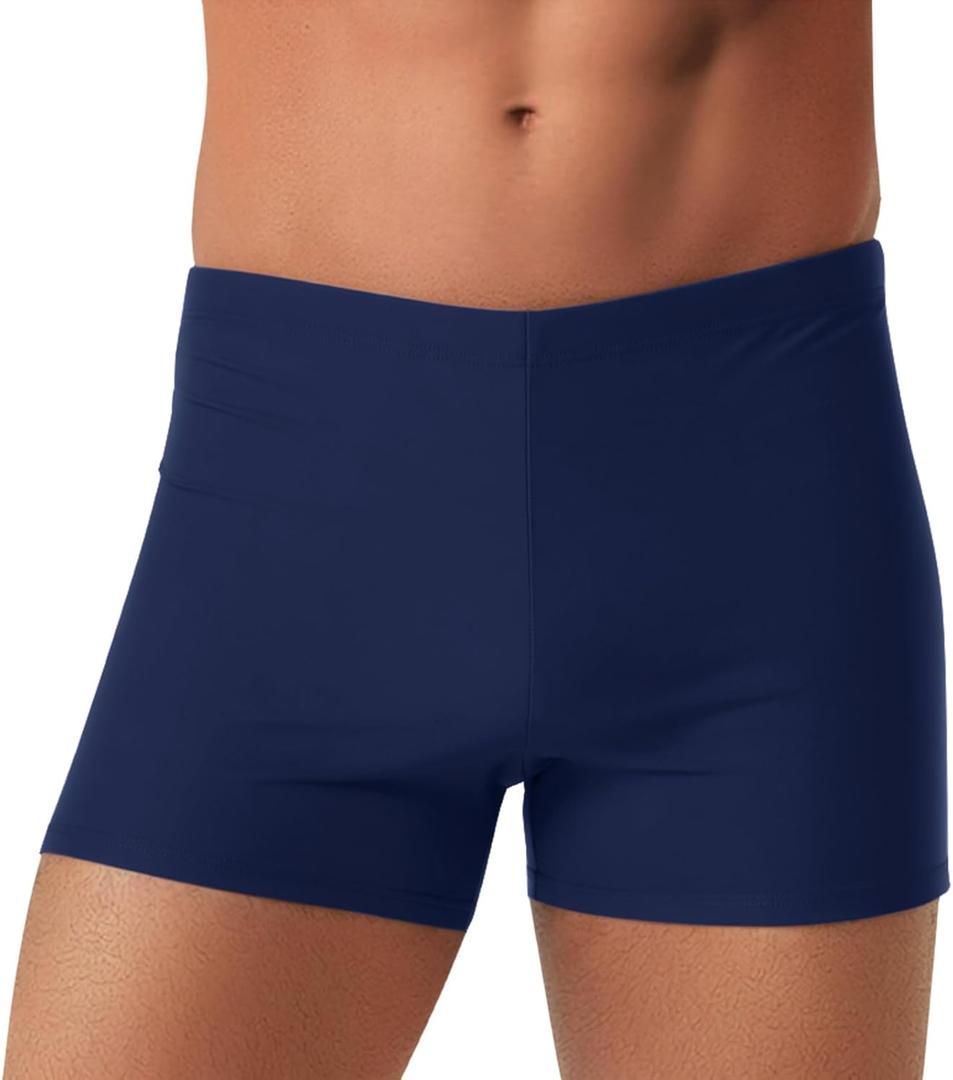 Beroy Men's Square Leg Swim Briefs Athletic Swimming Jammers Swimsuit Shorts Durable Racing Training Swimwear Trunks, Medium