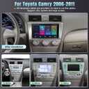 Naifay Android Car Radio for Toyota Camry 2006 2007 2008 2009 2010 2011, 9inch IPS Touch Screen for Camry Car Stereo with Wireless Carplay Android Auto/Bluetooth/GPS/WiFi, Support J.B.L&Large Screen