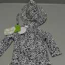 HINTINA Newborn Baby Girl Long Sleeve Swimsuit Bathing Suit with Hat (0-3 Months, Leopard)