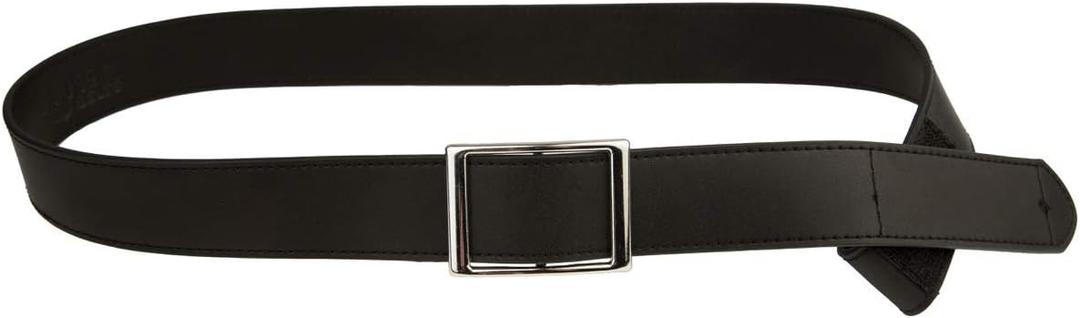 Adult Genuine Leather Easy Belt with Faux Buckle (28-30, Black)