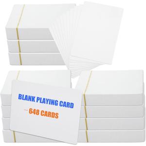 648PCS White Blank Playing Card, Blank Playing Cards to Write On, 2.5" x 3.5" Printable Index Flash Card for DIY Vocabulary Study Card, Game, Gift, Message Cards