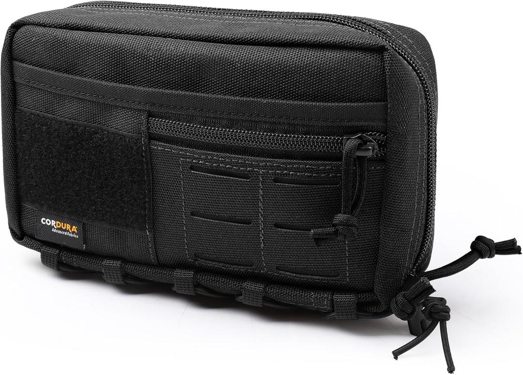 Mardingtop 600D/Cordura Tactical Molle Utility Pouch, Small Military Admin EDC Tool Organizer Bag, Black