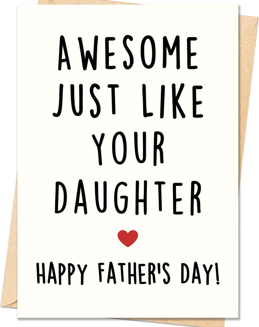 17 x Fathers Day Card, Funny Fathers Day Cards Gifts Decorations for Dad from Daughter, Happy Father's Day Card Gifts Ideas with Envelope, Unique Appreciation Gift for Dad from Daughter