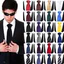 Unittype 24 Pcs Zipper Ties for Men Adjustable Pre Tied Men's Necktie Classic Zipper Neck Tie Set for Adults School Uniform