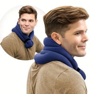 1pc ThermaCare Microwavable Heated Neck and Shoulder Wrap - Soft Fleece Cover with Flaxseed Filling, Hands-Free Weighted Moist Hot or Cold Pack for Pain Relief, No Power Needed