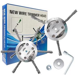 6 inch Steel Wire Brush Cutter Trimmer Head, Weed Wacker Attachments Heads,Wired Trimmer Head Replacement for Electric Battery Powered Cordless String Trimmer, Weed Eater