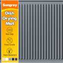 Songrey 24" x 18" Silicone Dish Drying Mat, Kitchen Counter Drying Pad for Sink Dishes or Under Rack, Multi-Use as Heat Resistant Trivet, Coffee Bar Mat