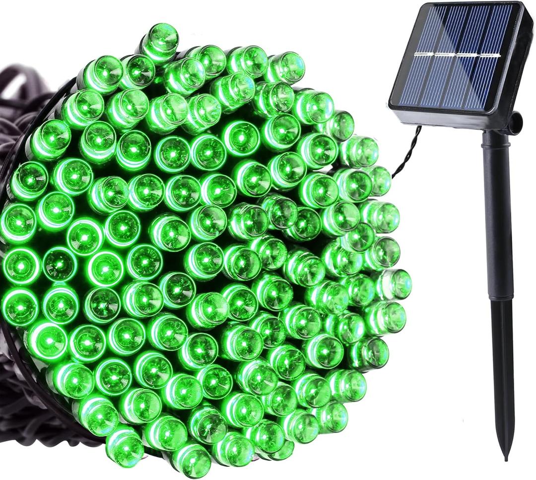 Joomer Solar Christmas String Lights, 39FT 100LED Waterproof Outdoor Lights with 8 Modes Twinkle Fairy Light for Garden, Patio, Yard, Tree and Christmas Decor (Green)