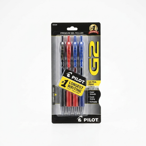 Pilot G2 Premium Gel Roller Pens, Fine Point, Gel Ink Pens, 0.38 mm, Pack of 4, Black/Blue/Red - Ideal for School, Journaling & Office Writing