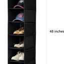 Berdeng Hanging Shoe Organizer for Closet with Side Mesh PocketsHat Racks for Baseball CapsShoe and Hat Holder & Storage8-ShelfBlack1 Pack