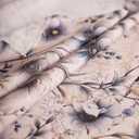 Silver Floral Poppy Flowers Printed Wrinkle Resistant Tablecloth, Waterproof Vinyl Tablecloths for Formal or Everyday Use, 52"x70" Grey Blue White/Rectangle