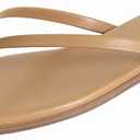 Rihero Flip Flops for Women Dressy Beach Sandals Wide Width Square Toe Comfort Slip On Thong Flat Sandals Taupe Size 9