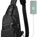 AMJ Crossbody Sling Bag Men Women, Casual Shoulder Backpack, Chest Daypack Satchel for Hiking Travel