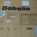 Babelio Baby Gate for Stairs, Kitchen & Doorways, 26-43" W 28" H No Bottom Bar| Easy Installation| One-Handed Operation| Auto-Close| Hardware Mount (Drill Needed) Safety Dog/Pet Gate Indoor (White)