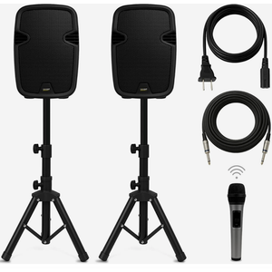 Bowens 8-Inch Bluetooth PA Speaker Set – Portable Speakers Bluetooth Wireless