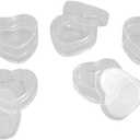 100Pcs 4ml Empty Plastic Cosmetic New Clear Refillable Plastic Heart Shape Pot Jars Bottles Make up Cosmetic Containers with Lids for Face Cream Lotion Eye Shadow Lip Balm
