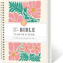The Bible in a Year: A 52-Week Study Bible Study Guide, Spiral Bible Journal with Thick Paper & Hard Cover for Women | Ideal for Daily Devotions, Group Study, Home/Church